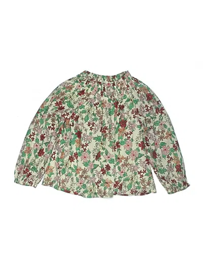 Pre-owned Crewcuts Kids' Long Sleeve Blouse In Green