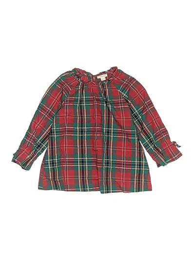 Pre-owned Crewcuts Kids' Long Sleeve Blouse In Red