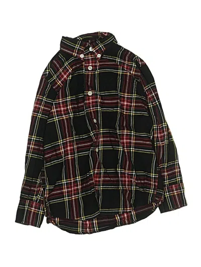 Pre-owned Crewcuts Kids' Long Sleeve Button Down Shirt In Black