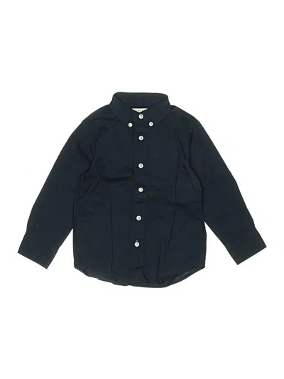 Pre-owned Crewcuts Kids' Long Sleeve Button Down Shirt In Black