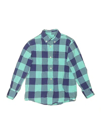 Pre-owned Crewcuts Kids' Long Sleeve Button Down Shirt In Blue
