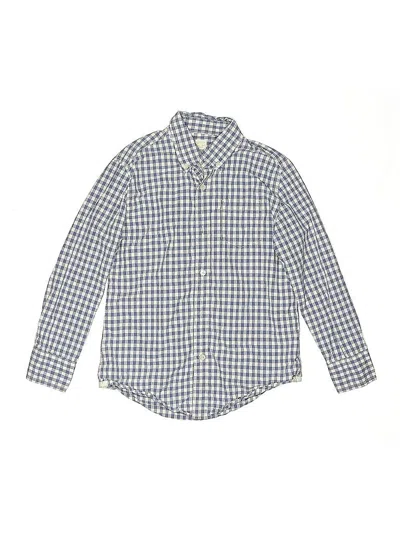 Pre-owned Crewcuts Kids' Long Sleeve Button Down Shirt In Blue