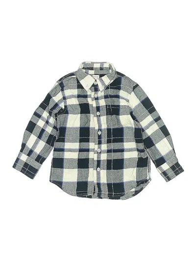 Pre-owned Crewcuts Kids' Long Sleeve Button Down Shirt In Blue
