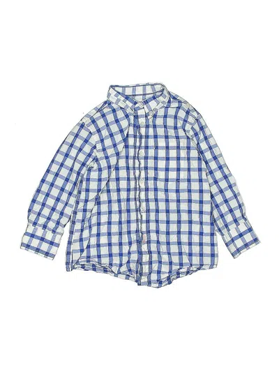 Pre-owned Crewcuts Kids' Long Sleeve Button Down Shirt In Blue