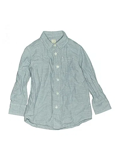 Pre-owned Crewcuts Kids' Long Sleeve Button Down Shirt In Blue