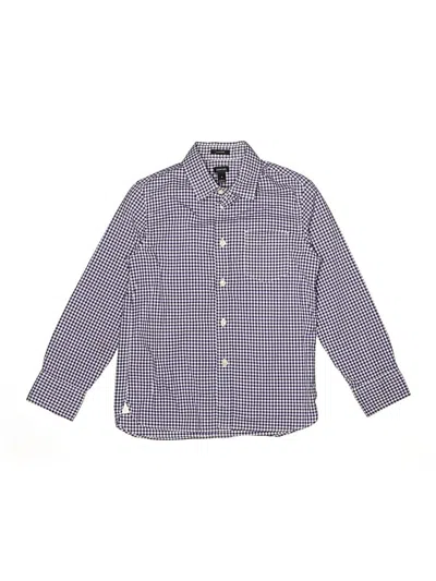 Pre-owned Crewcuts Kids' Long Sleeve Button Down Shirt In Blue