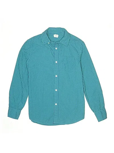 Pre-owned Crewcuts Kids' Long Sleeve Button Down Shirt In Blue