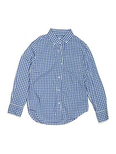 Pre-owned Crewcuts Kids' Long Sleeve Button Down Shirt In Blue