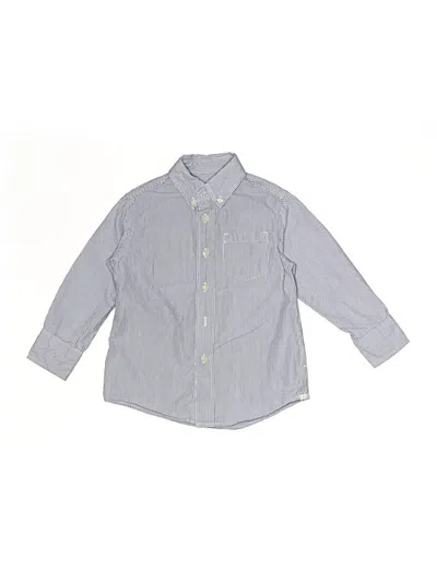 Pre-owned Crewcuts Kids' Long Sleeve Button Down Shirt In Blue