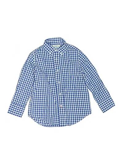 Pre-owned Crewcuts Kids' Long Sleeve Button Down Shirt In Blue