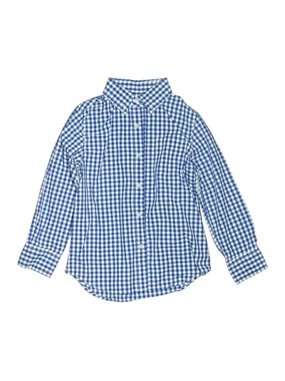 Pre-owned Crewcuts Kids' Long Sleeve Button Down Shirt In Blue