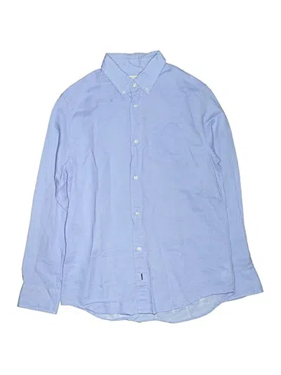 Pre-owned Crewcuts Kids' Long Sleeve Button Down Shirt In Blue