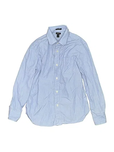 Pre-owned Crewcuts Kids' Long Sleeve Button Down Shirt In Blue