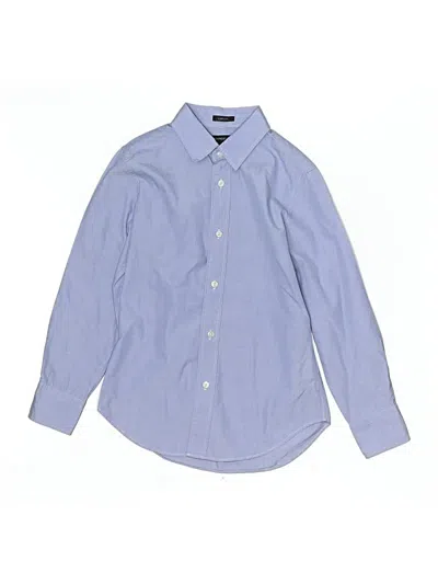 Pre-owned Crewcuts Kids' Long Sleeve Button Down Shirt In Blue