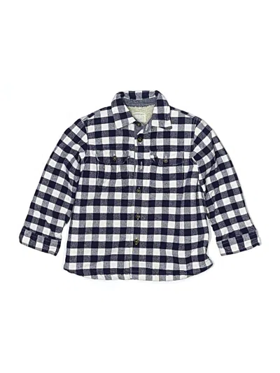 Pre-owned Crewcuts Kids' Long Sleeve Button Down Shirt In Blue