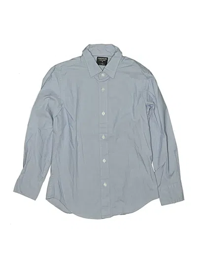 Pre-owned Crewcuts Kids' Long Sleeve Button Down Shirt In Blue