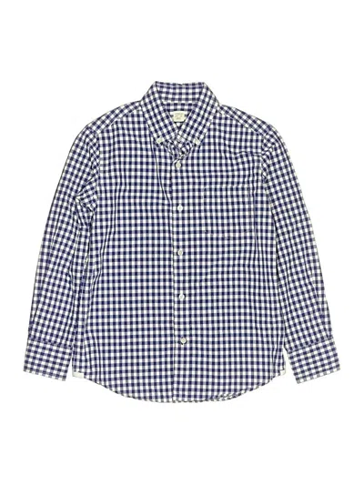 Pre-owned Crewcuts Kids' Long Sleeve Button Down Shirt In Blue