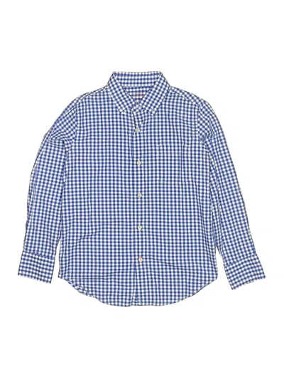 Pre-owned Crewcuts Kids' Long Sleeve Button Down Shirt In Blue