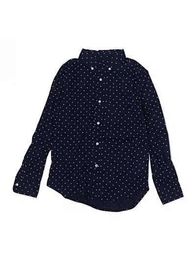 Pre-owned Crewcuts Kids' Long Sleeve Button Down Shirt In Blue
