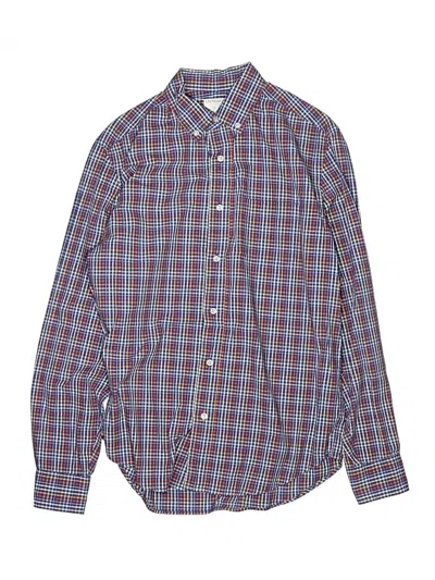 Pre-owned Crewcuts Kids' Long Sleeve Button Down Shirt In Blue