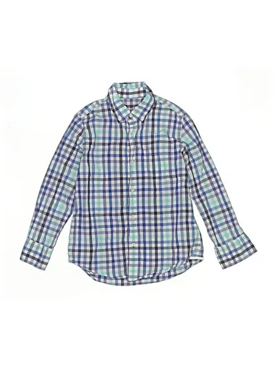 Pre-owned Crewcuts Kids' Long Sleeve Button Down Shirt In Blue