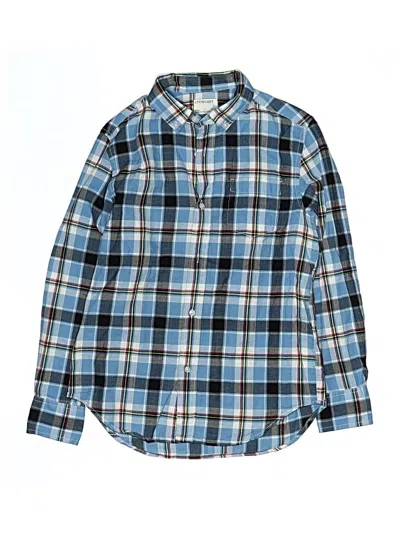 Pre-owned Crewcuts Kids' Long Sleeve Button Down Shirt In Blue