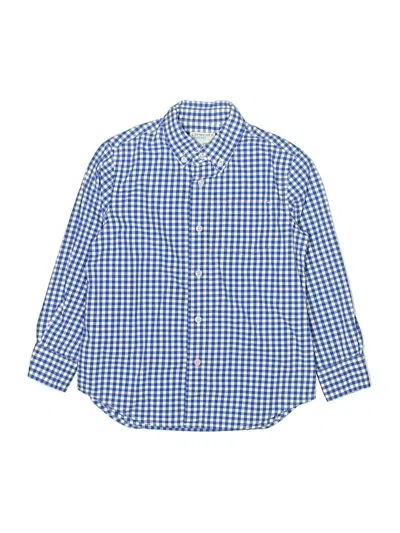 Pre-owned Crewcuts Kids' Long Sleeve Button Down Shirt In Blue