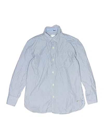 Pre-owned Crewcuts Kids' Long Sleeve Button Down Shirt In Blue