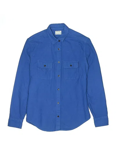 Pre-owned Crewcuts Kids' Long Sleeve Button Down Shirt In Blue