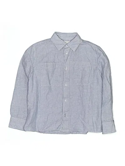 Pre-owned Crewcuts Kids' Long Sleeve Button Down Shirt In Blue