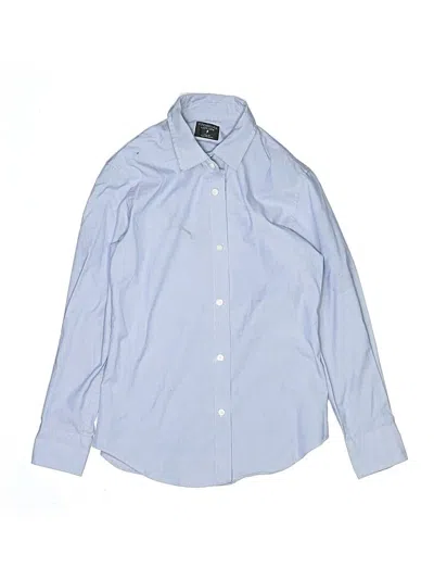 Pre-owned Crewcuts Kids' Long Sleeve Button Down Shirt In Blue