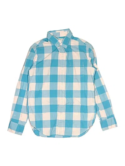 Pre-owned Crewcuts Kids' Long Sleeve Button Down Shirt In Blue