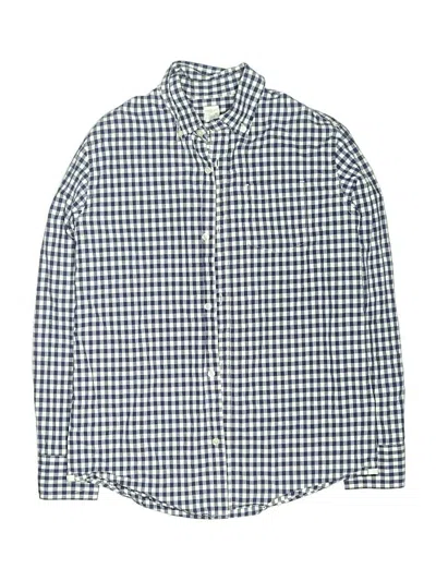 Pre-owned Crewcuts Kids' Long Sleeve Button Down Shirt In Blue