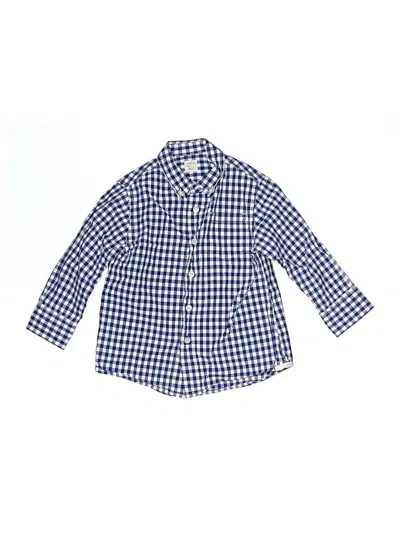 Pre-owned Crewcuts Kids' Long Sleeve Button Down Shirt In Blue