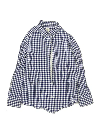 Pre-owned Crewcuts Kids' Long Sleeve Button Down Shirt In Blue