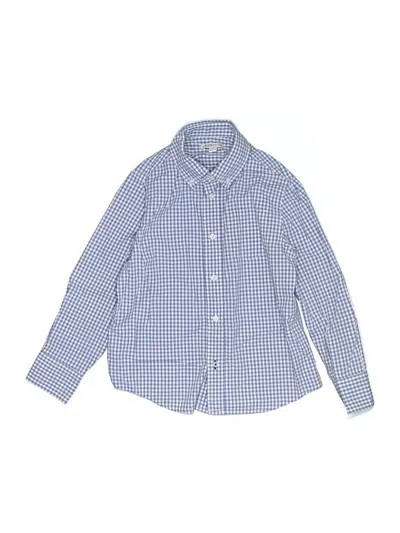 Pre-owned Crewcuts Kids' Long Sleeve Button Down Shirt In Blue