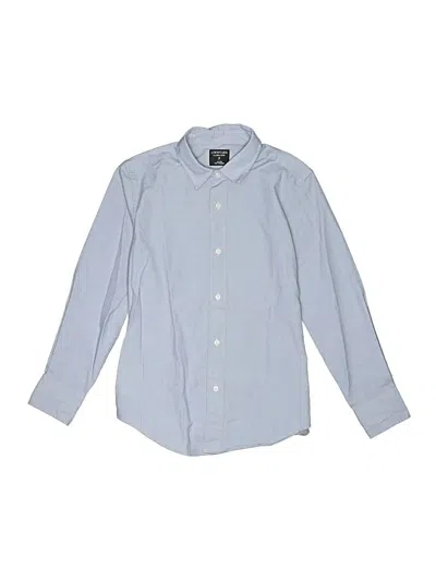 Pre-owned Crewcuts Kids' Long Sleeve Button Down Shirt In Blue