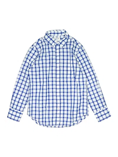 Pre-owned Crewcuts Kids' Long Sleeve Button Down Shirt In Blue