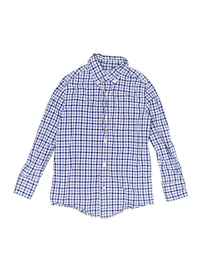 Pre-owned Crewcuts Kids' Long Sleeve Button Down Shirt In Blue