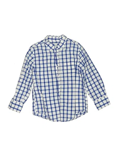 Pre-owned Crewcuts Kids' Long Sleeve Button Down Shirt In Blue