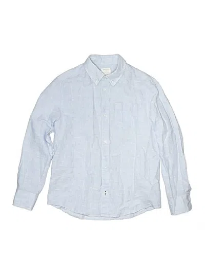 Pre-owned Crewcuts Kids' Long Sleeve Button Down Shirt In Blue
