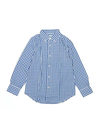 Pre-owned Crewcuts Kids' Long Sleeve Button Down Shirt In Blue