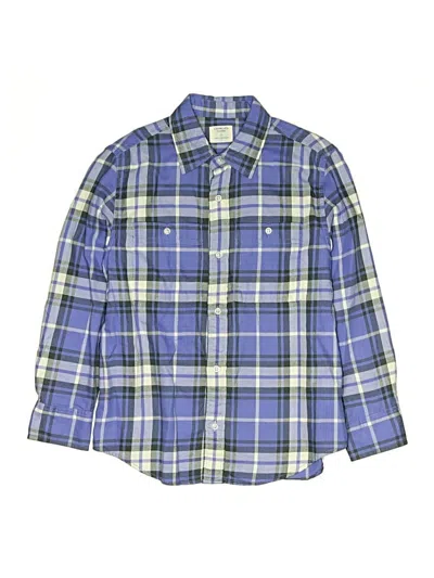 Pre-owned Crewcuts Kids' Long Sleeve Button Down Shirt In Blue