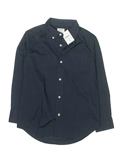 Pre-owned Crewcuts Kids' Long Sleeve Button Down Shirt In Blue
