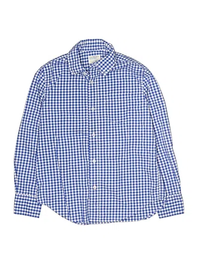Pre-owned Crewcuts Kids' Long Sleeve Button Down Shirt In Blue