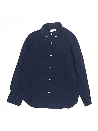 Pre-owned Crewcuts Kids' Long Sleeve Button Down Shirt In Blue