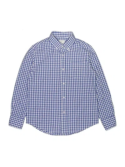 Pre-owned Crewcuts Kids' Long Sleeve Button Down Shirt In Blue