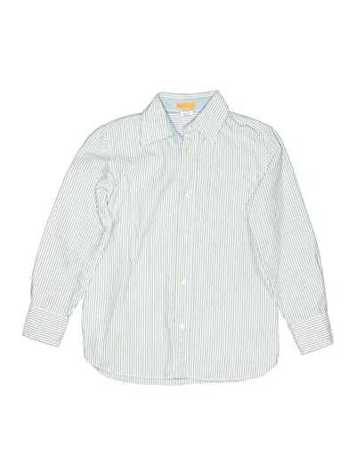 Pre-owned Crewcuts Kids' Long Sleeve Button Down Shirt In Blue