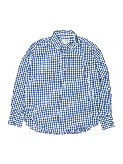 Pre-owned Crewcuts Kids' Long Sleeve Button Down Shirt In Blue