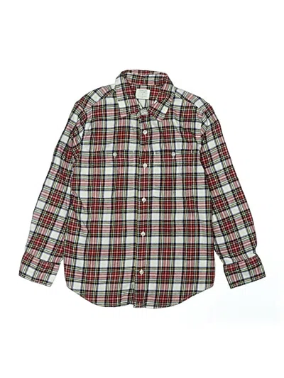 Pre-owned Crewcuts Kids' Long Sleeve Button Down Shirt In Brown